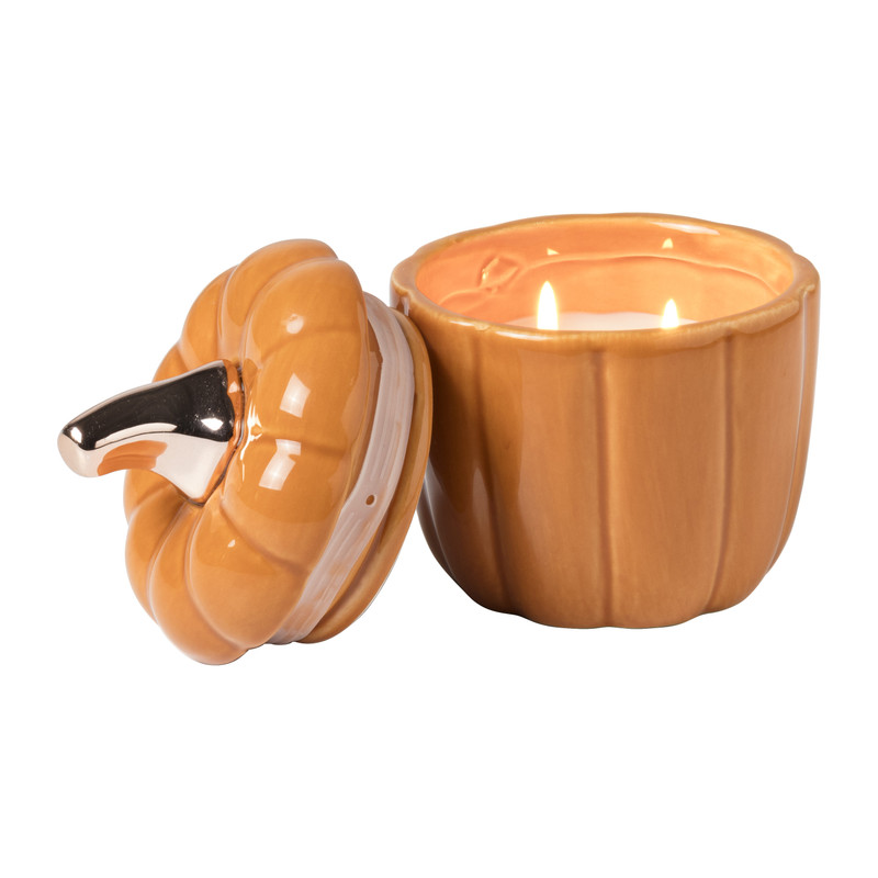 Geurkaars pompoen - oranje - ø10x12 cm