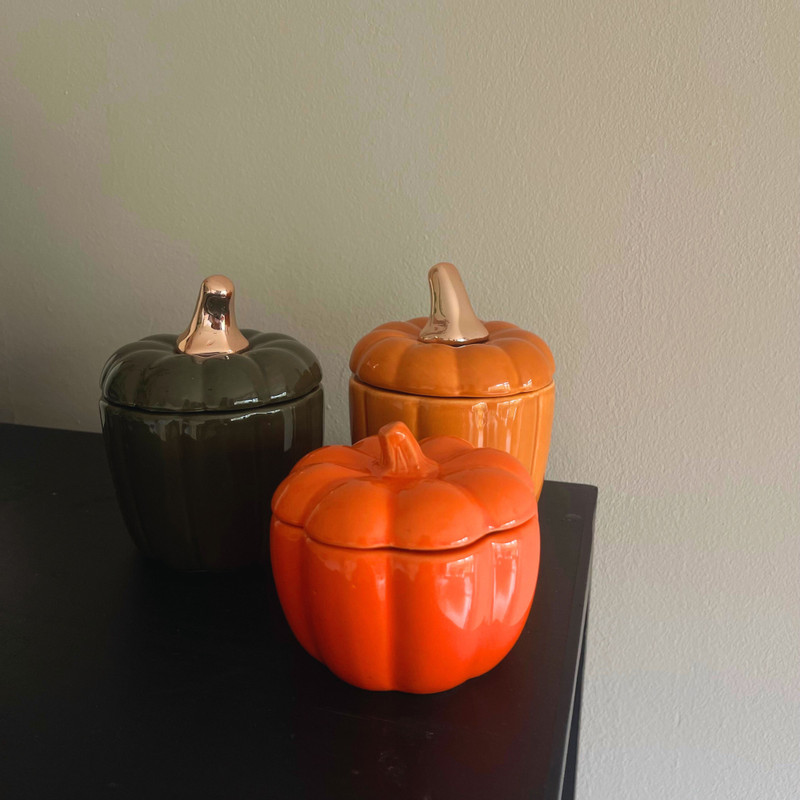 Geurkaars pompoen - oranje - ø10x12 cm