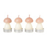Paddenstoelkaarsjes - roze - set van 4