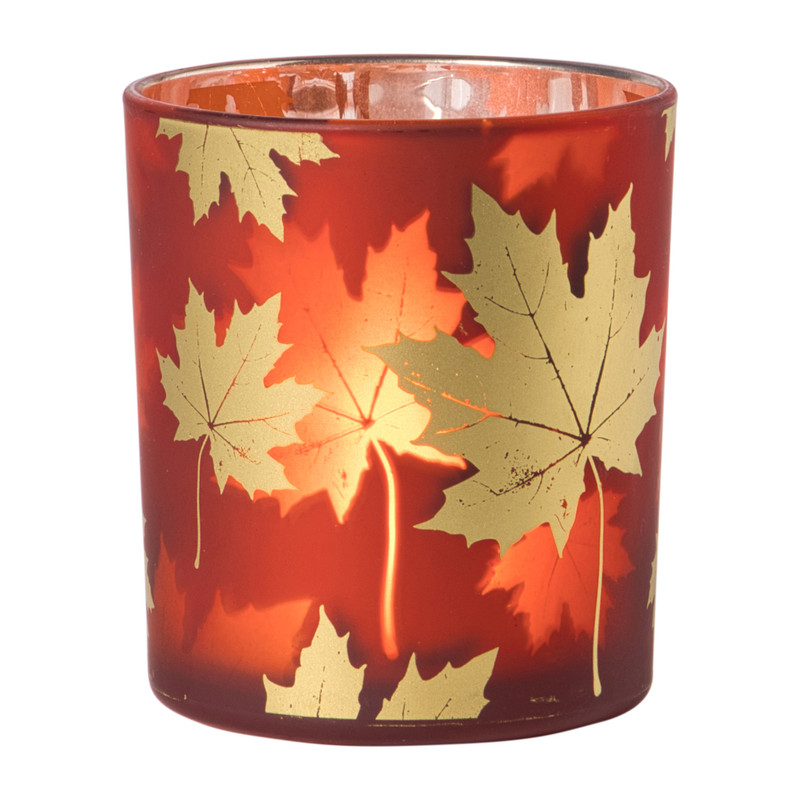 Waxinelichthouder herfst groot - diverse varianten - ø8.8x10 cm