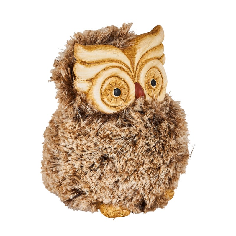 Uil - bruin - keramiek - 10.5x12.5x15 cm