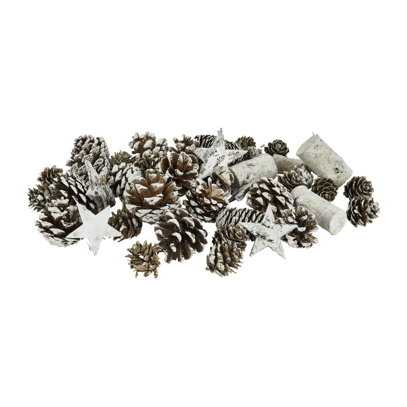 Dennenappel mix  wit - 300 gram 