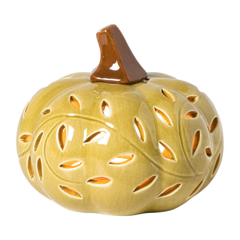 Waxinelichthouder pompoen klein - diverse varianten - ø11x10 cm