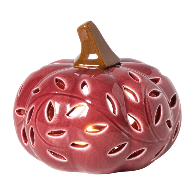 Waxinelichthouder pompoen klein - diverse varianten - ø11x10 cm