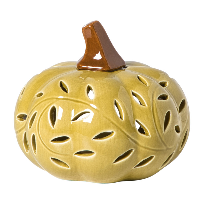 Waxinelichthouder pompoen klein - diverse varianten - ø11x10 cm