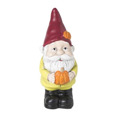 Kabouter met pompoen groot - multikleur - 15.5x5.5x6 cm