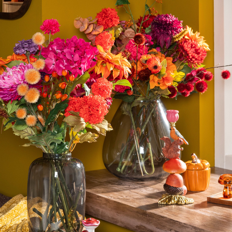 Kandelaar herfst - multikleur - 30x10x12 cm