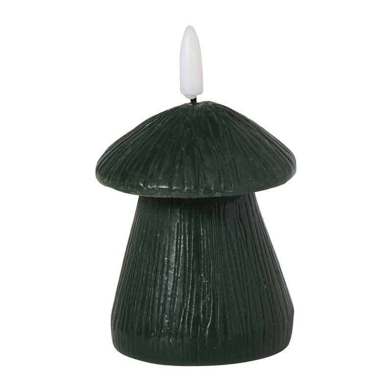 LED kaars paddenstoel - bruin - ø7.5x8x8 cm 