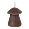 LED kaars paddenstoel - bruin - ø7.5x8x8 cm 