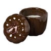 Geurkaars pompoen serene wood - bruin - 12x10 cm 
