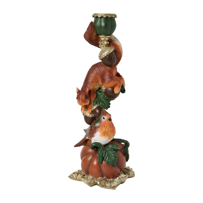 Kandelaar herfst - multikleur - ø11x30 cm