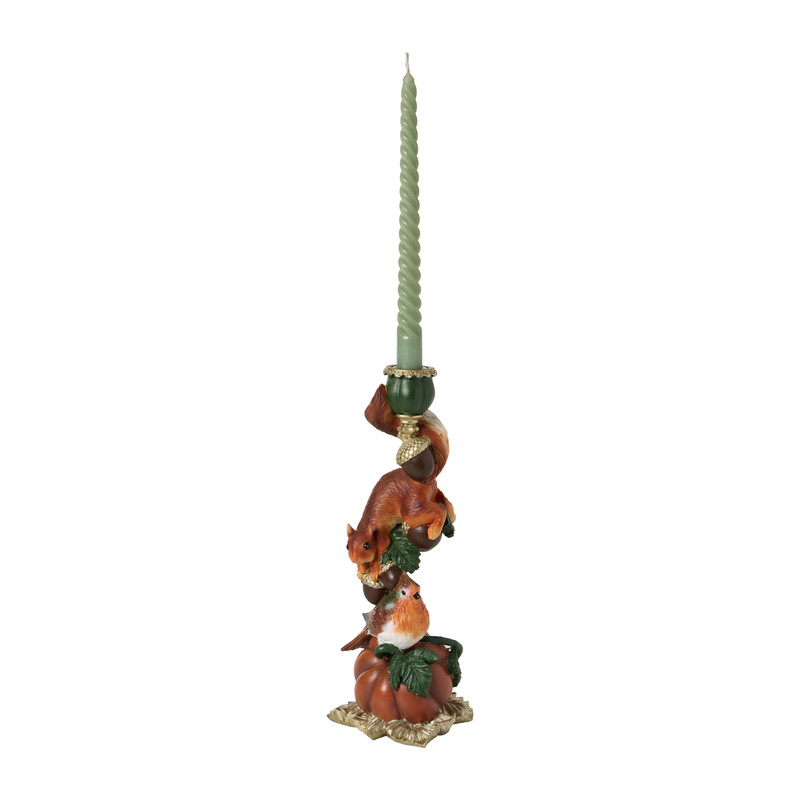 Kandelaar herfst - multikleur - ø11x30 cm