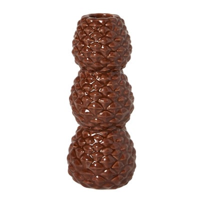 Kandelaar dennenappels groot - bruin - ø7x16 cm