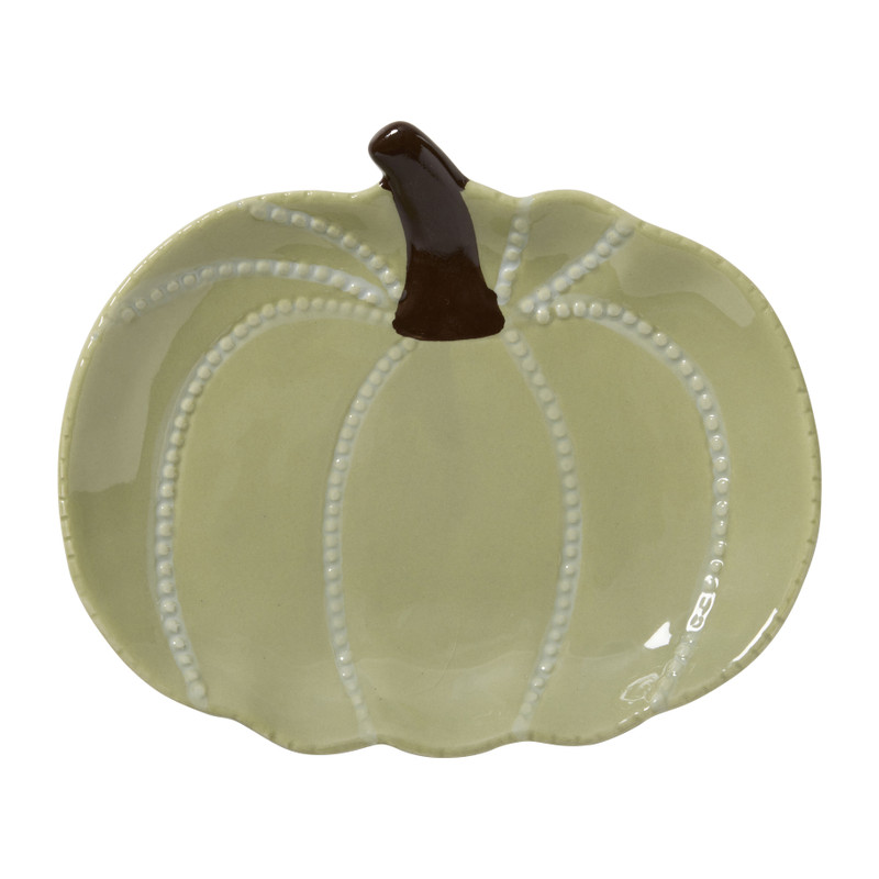 Bordje pompoen - groen - 17x12.5x2.5 cm 