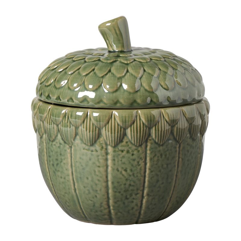 Deco pot eikeltje - groen - ø12.x6.5 cm