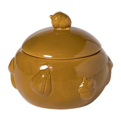 Deco pot herfst - bruin - ø14.x12 cm