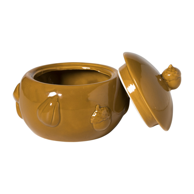 Deco pot herfst - bruin - ø14.x12 cm
