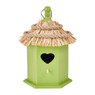 Vogelhuisje riet - groen - 17x12x19 cm
