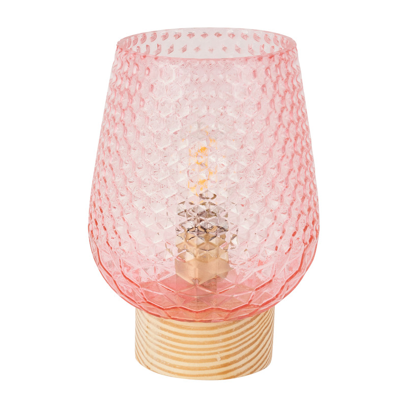 Wasserette hoofdstuk kasteel LED tafellamp glas - rozet - 12x17 cm | Xenos