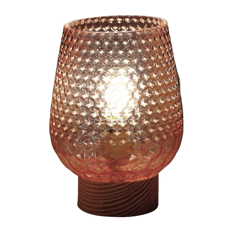 LED tafellamp glas - rozet - 12x17 cm