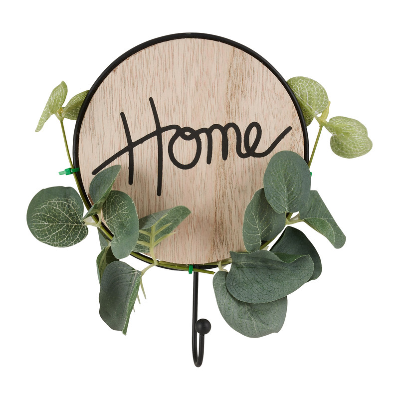 Wandhaak home met blaadjes - 17 cm 
