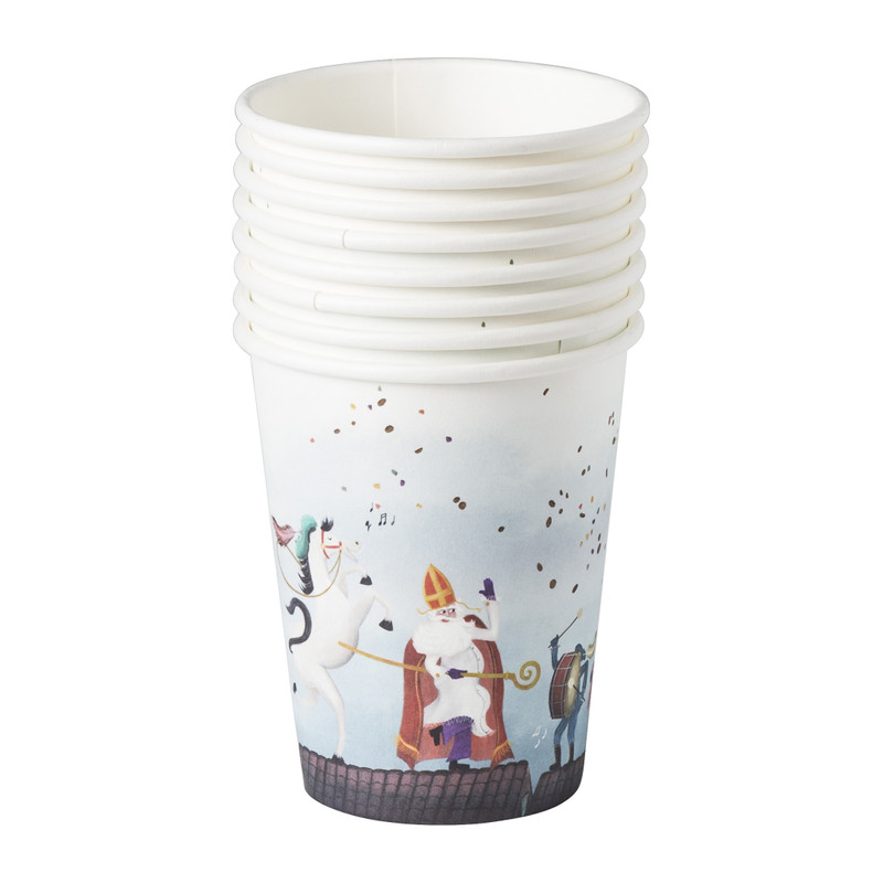 Papieren bekers sint -  set van 8