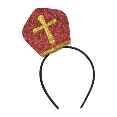 Diadeem mijter Sinterklaas - rood