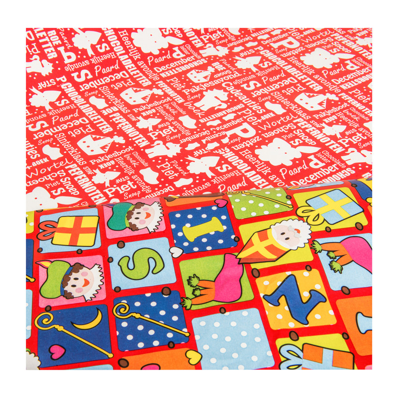 Inpakpapier Sint - 2 stuks