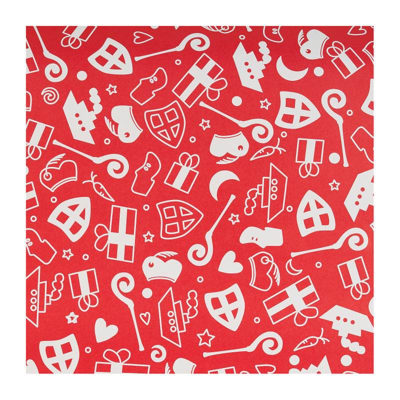 Inpakpapier sint - rood/blauw/multi - set van 3