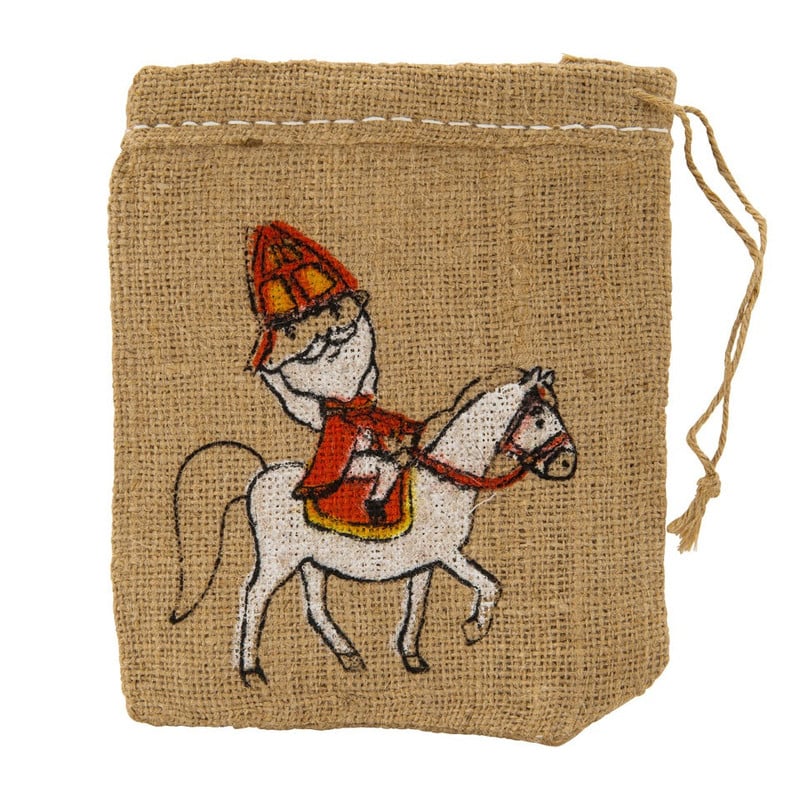 Jutezak sint - klein - 16x19 cm