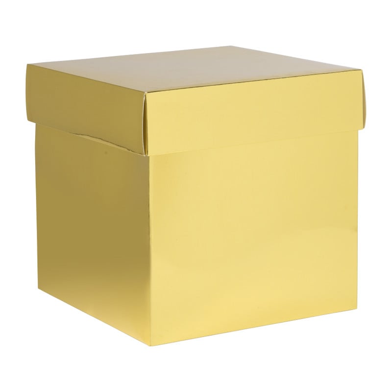 Opvouwbare cadeaudoosjes - rood/goud - set van 2