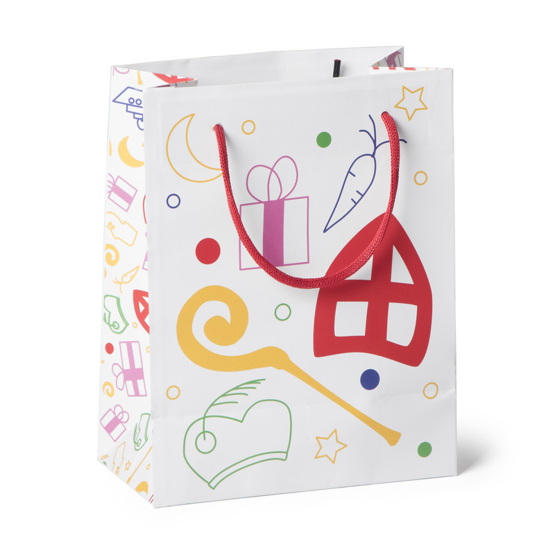 Cadeautasje Sinterklaas - multikleur - 22.5x17.5x10 cm