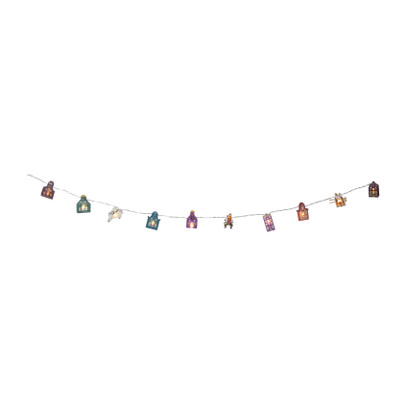 Sint lichtsnoer met huisjes - multikleur - 165 cm