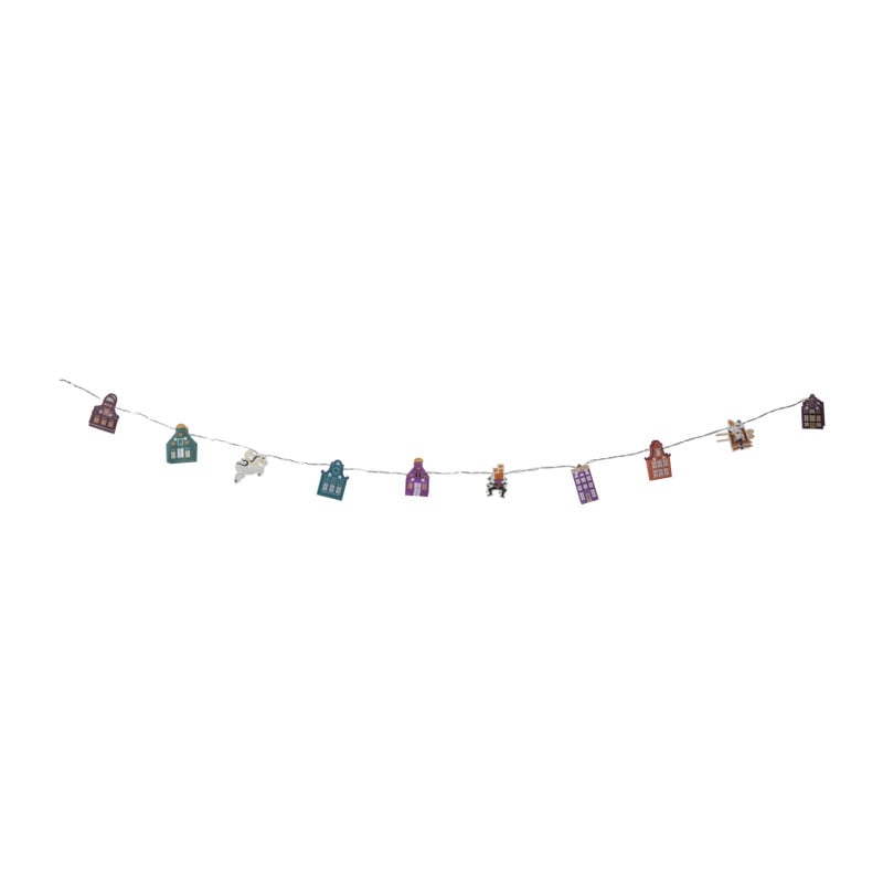 Sint lichtsnoer met huisjes - multikleur - 165 cm