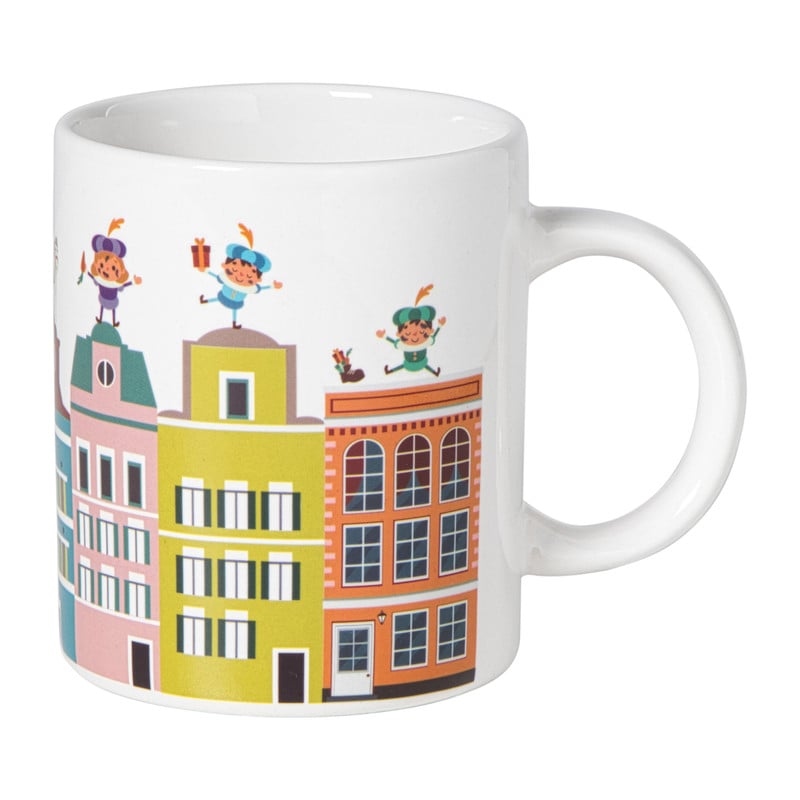 Mok sint huisjes - multikleur - 330 ml