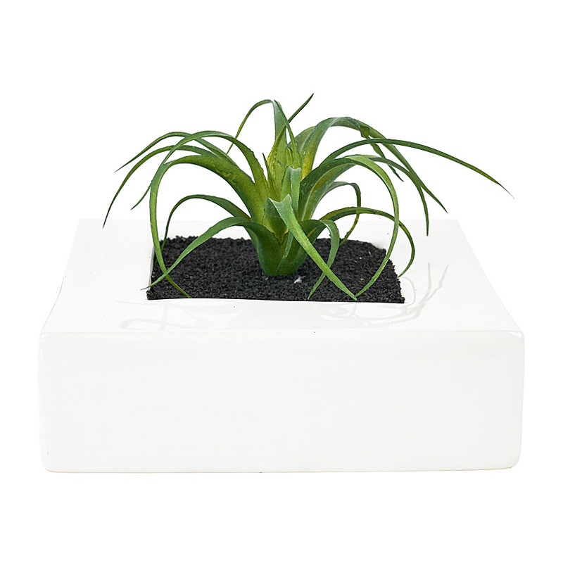 Wandpot keramisch - wit - 16x10x16 cm