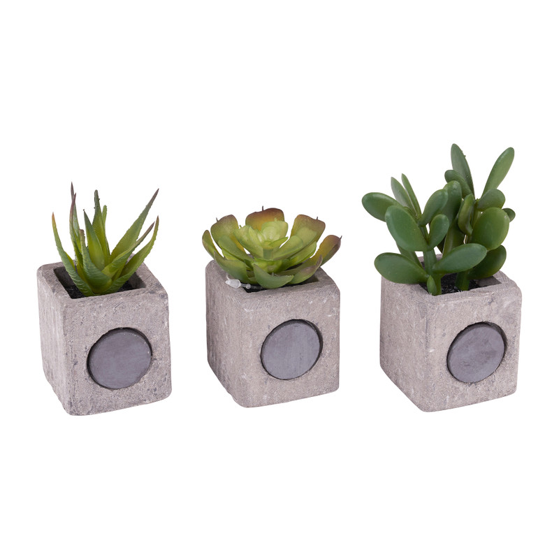 Kunstplantje in pot met magneet - diverse varianten