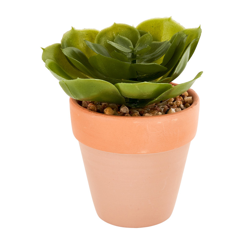 Kunstplantje in terra pot - diverse varianten - Ø7x6,5 cm