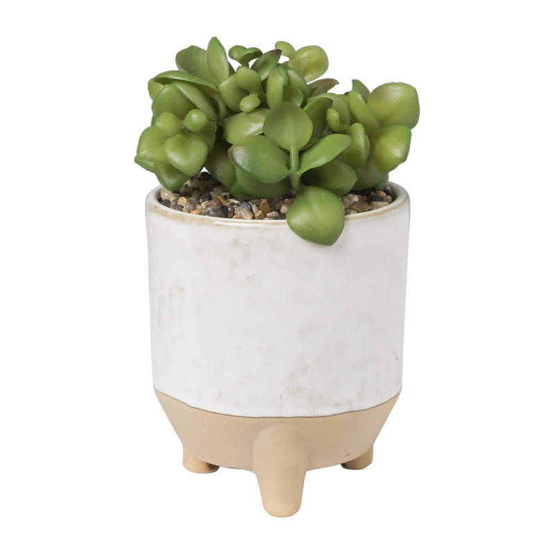 Kunstplantje in keramiek potje - ⌀10x22 cm