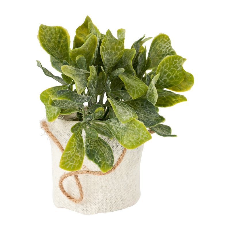 Kunstplantje in jute zakje - diverse varianten