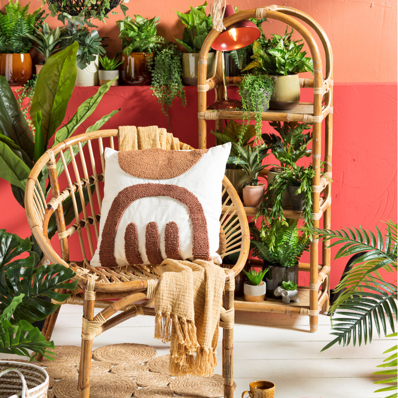 Citrinum kunstplantje in cement pot - ⌀8x14 cm