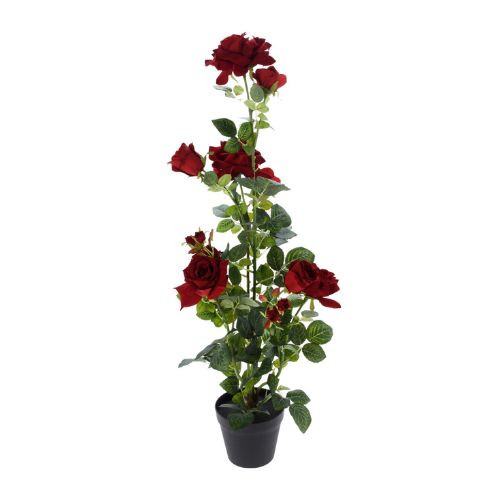 Kunstplant rode roos - 95 cm 