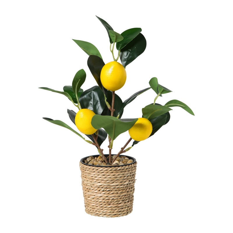 Kunst citroenboom klein - groen/geel - 28 cm