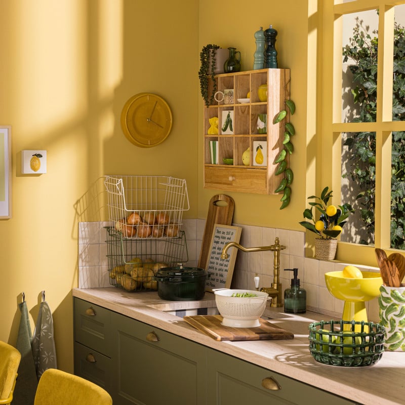 Kunst citroenboom klein - groen/geel - 28 cm