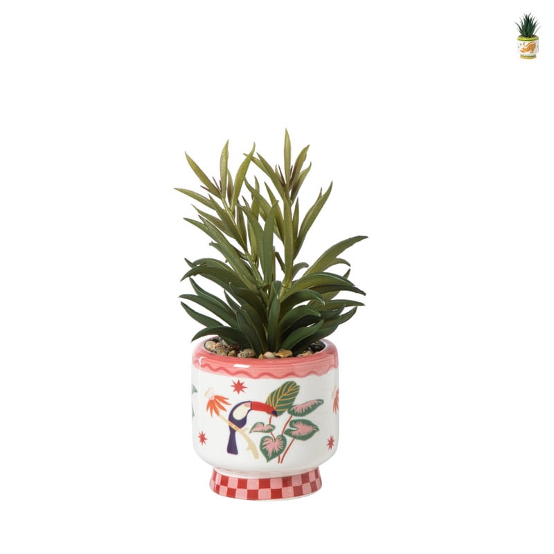 Kunstplant in potje Marbella - diverse varianten - ø8x20 cm