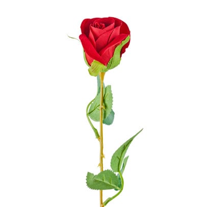Kunstbloem roos - rood - 56 cm