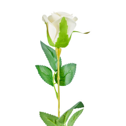 Kunstbloem roos - wit - 56 cm