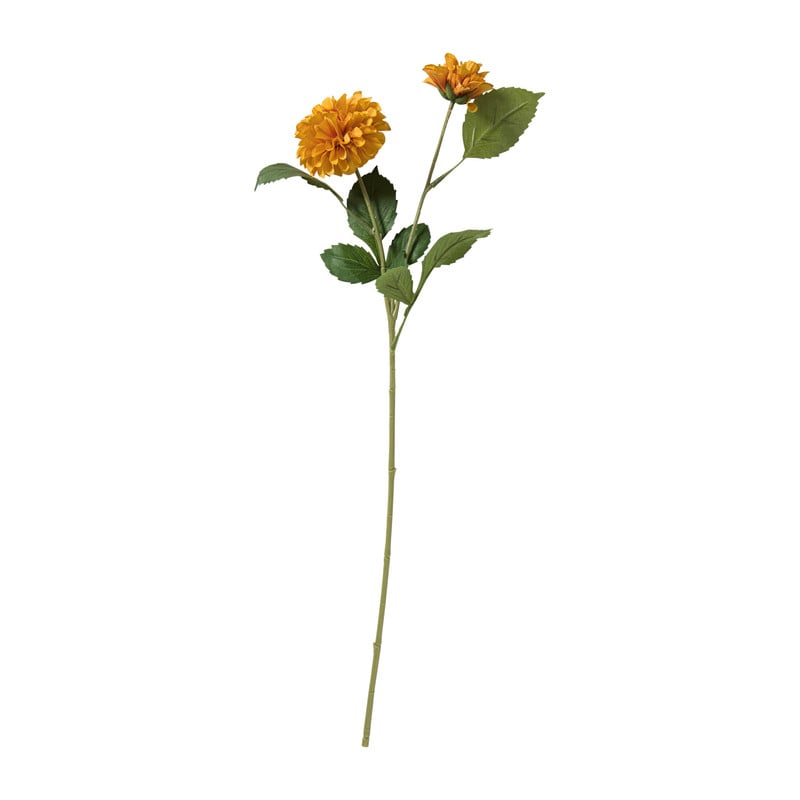 Kunstbloem chrysant rond - oranje - 62 cm