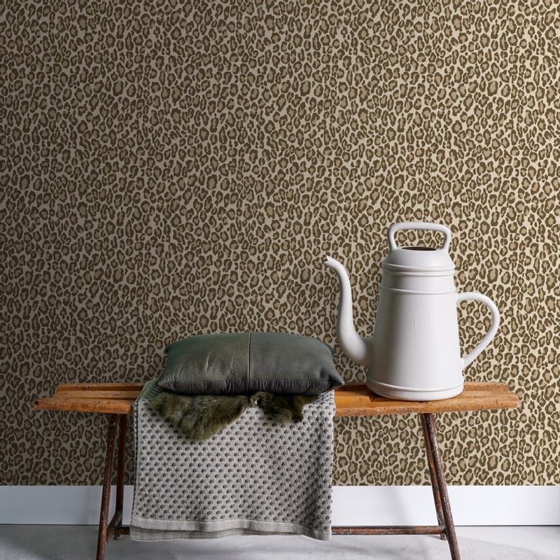 Behang luipaardprint - bruin 