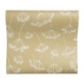 Behang bloemenprint - okergeel 